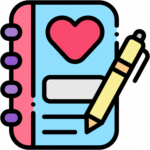Diary, notebook, agenda, love, miscellaneous, education icon - Download on Iconfinder