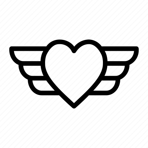 Love, and, romance, valentine, wings, romantic, heart icon - Download on Iconfinder