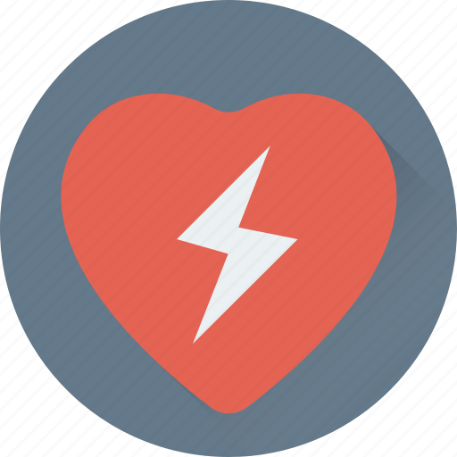 Heart, love heart, love sign, romance, thunder icon - Download on Iconfinder