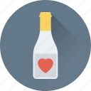 alcohol, bottle, champagne bottle, heart, wine