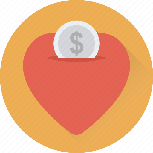Coin, heart, heart slot, love heart, love sign icon - Download on Iconfinder