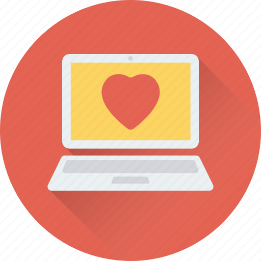Hearts, laptop, love chatting, lover chatting, romantic chat icon - Download on Iconfinder