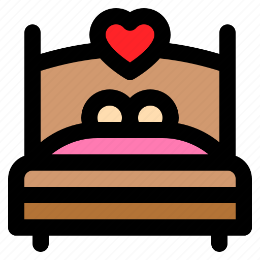 Bed, furniture, love, romance, romantic icon - Download on Iconfinder