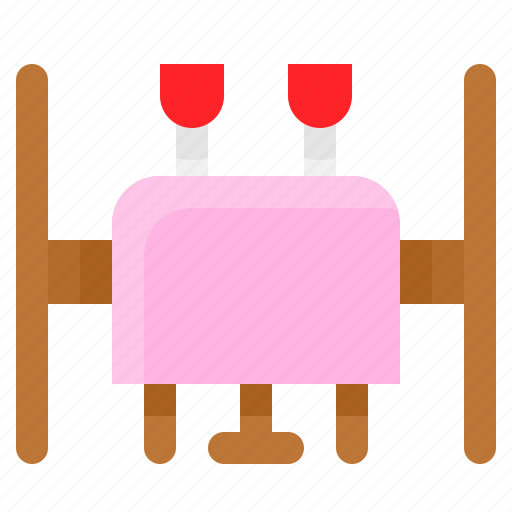 Chair, dinner table, love, romance, romantic, table icon - Download on Iconfinder