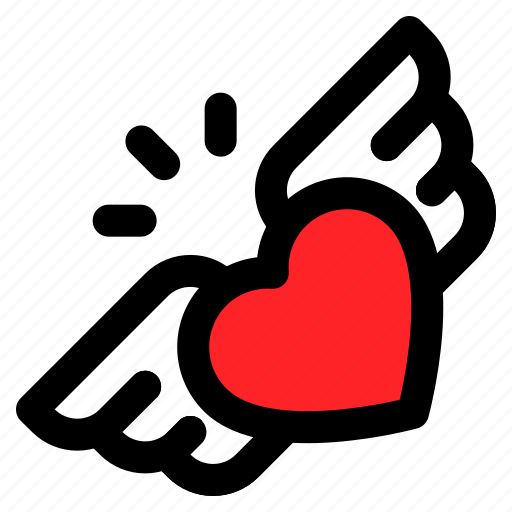 Fly, heart, love, romance, romantic, wing icon - Download on Iconfinder