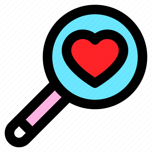Find, love, magnifying glass, romance, romantic icon - Download on Iconfinder