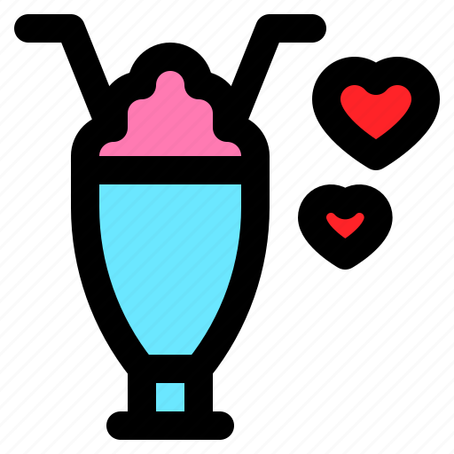 Beverage, love, milkshake, romance, romantic icon - Download on Iconfinder