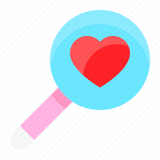 Find, love, magnifying glass, romance, romantic icon - Download on Iconfinder