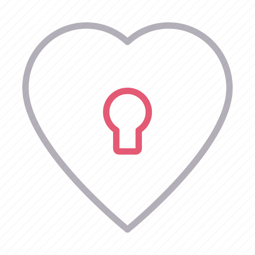 Heart, keyhole, lock, love, romantic icon - Download on Iconfinder
