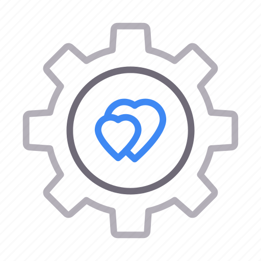 Gear, heart, love, romantic, setting icon - Download on Iconfinder