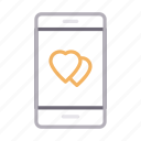 heart, love, mobile, phone, romance