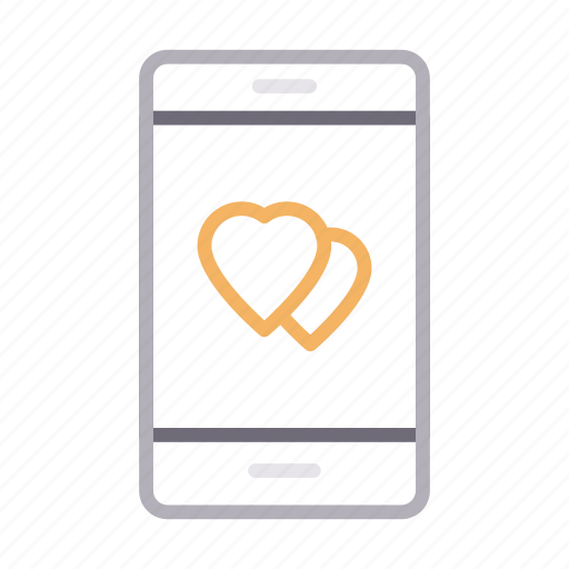 Heart, love, mobile, phone, romance icon - Download on Iconfinder