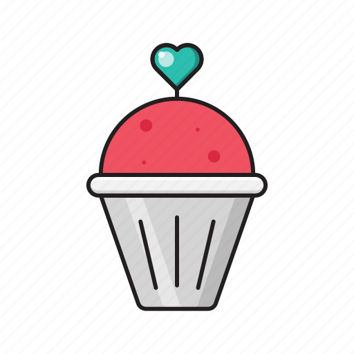Cupcake, heart, love, muffin, sweets icon - Download on Iconfinder