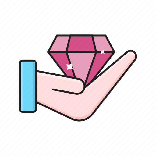 Diamond, gem, hand, jewel, love icon - Download on Iconfinder