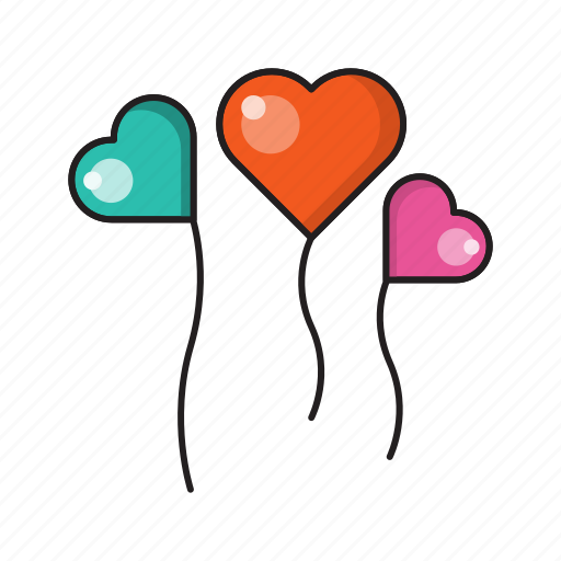Air, balloon, decoration, heart, romance icon - Download on Iconfinder