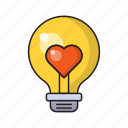 bulb, favorite, heart, love, romance