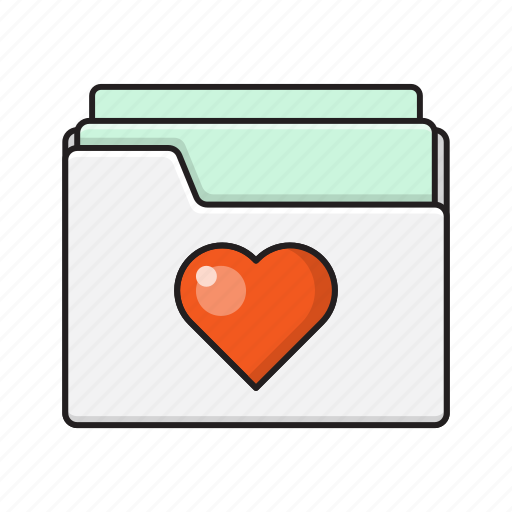 Files, folder, heart, love, romance icon - Download on Iconfinder
