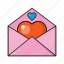 favorite, heart, inbox, love, message 