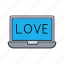 computer, laptop, love, online, romance 