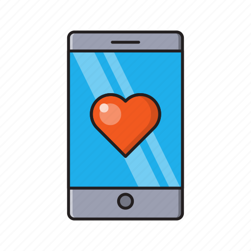 Love, mobile, online, phone, romance icon - Download on Iconfinder