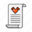 document, loveletter, page, romance, sheet 