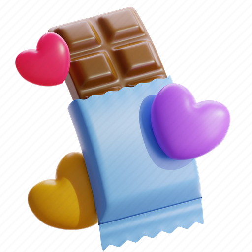Chocolate, love, valentine, romantic, relationship 3D illustration - Download on Iconfinder