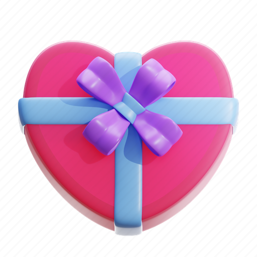 Gift, gift box, valentine, love 3D illustration - Download on Iconfinder