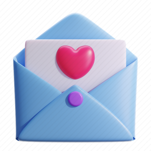 Love, letter, love letter, valentine 3D illustration - Download on Iconfinder