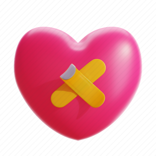 Heart, wounded heart, valentines, love 3D illustration - Download on Iconfinder