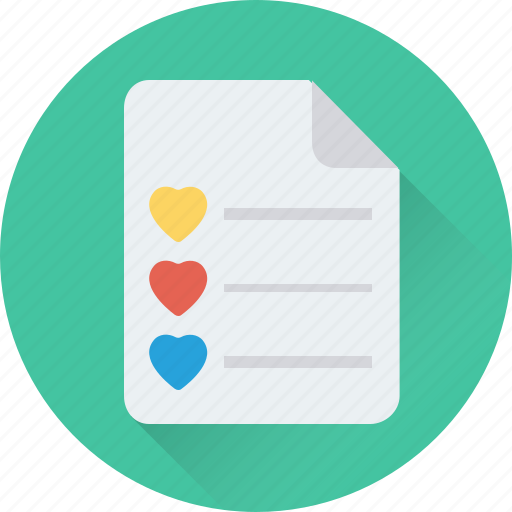 Checklist, hearts, list, love, memo icon - Download on Iconfinder