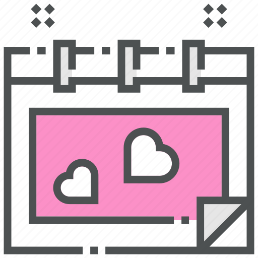 Calendar, date, heart, love, romance, schedule, valentine icon - Download on Iconfinder