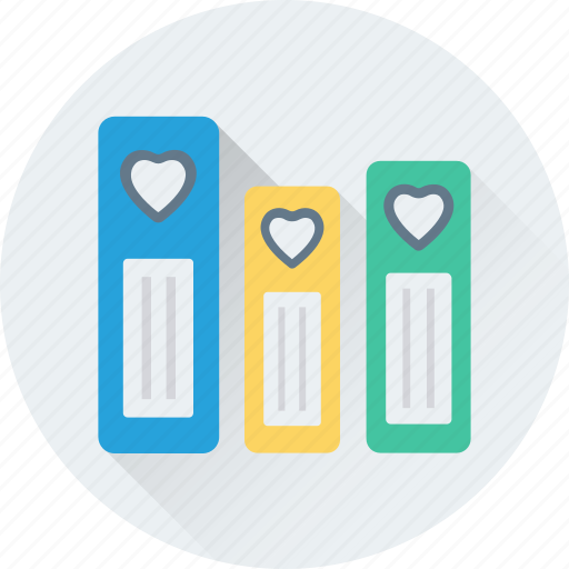 File folders, files storage, heart files, loving, romantic icon - Download on Iconfinder