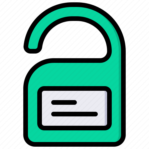 Door, hanger, hotel, motel, tag, label, doorknob icon - Download on Iconfinder