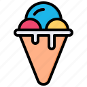 ice, cream, food, dessert, summer, cone, scoop