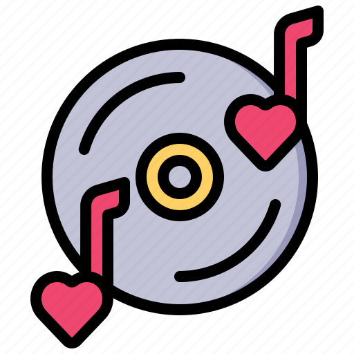 Love, song, valentine, romance, wedding, vinyl, sound icon - Download on Iconfinder