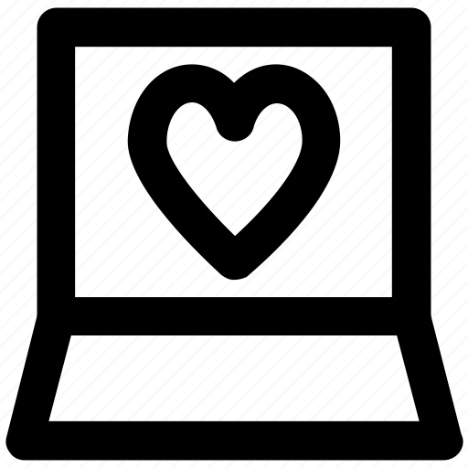 Heart sign, imagination, laptop, love, love inspiration, love via internet, valentine day icon - Download on Iconfinder