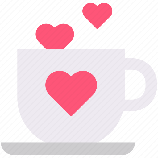 Coffee, mug, and, pink, hearts, flower, heart icon - Download on Iconfinder