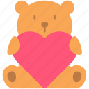 teddy, bear, holding, pink, heart, romance, flower, summer, wedding