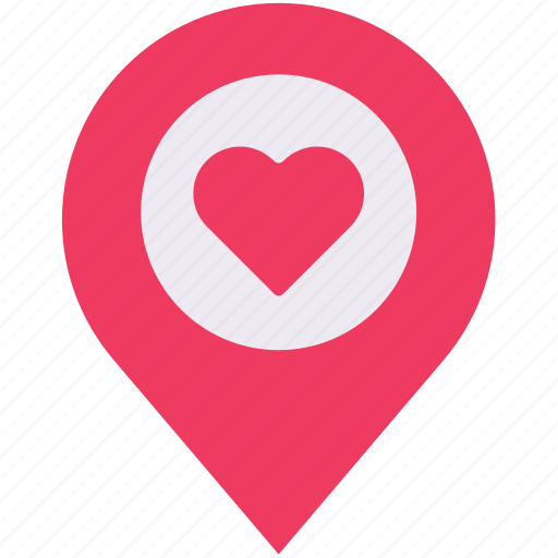 Wedding, location, pin, and, pink, heart, romance icon - Download on Iconfinder