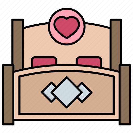 Love, marriage bed, marriage gift, romantic bed, sleeping bed, valentine gift, wedding gift icon - Download on Iconfinder