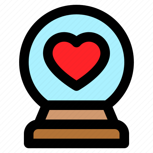 Crystal ball, heart, love, romance, romantic icon - Download on Iconfinder