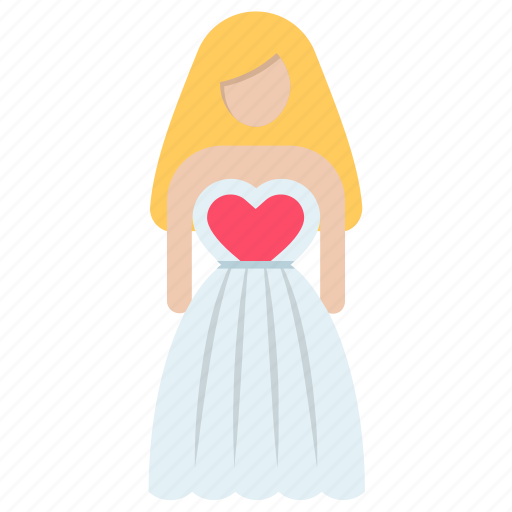 Bridal, bridal frock, bridal gown, bride dress, clothing worn, engaged woman, wedding dress icon - Download on Iconfinder