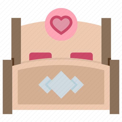 Marriage bed, marriage gift, romantic bed, sleeping bed, valentine gift, wedding gift icon - Download on Iconfinder