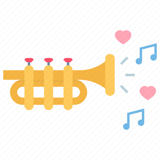Lovely audio, musical instrument, romance music, saxophone, trombone, wedding music icon - Download on Iconfinder