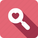 find, heart, love, loving, magnifier, marriage, search 