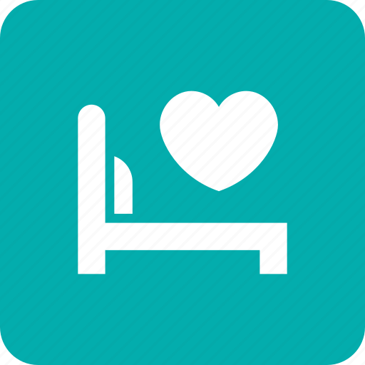 Bed, bedroom, furniture, heart, love, matrimonial icon - Download on Iconfinder