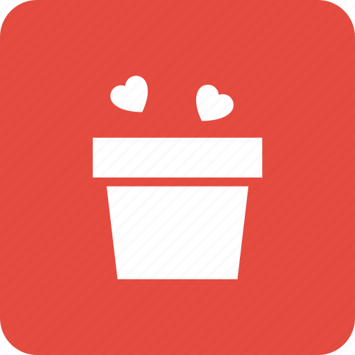 Decoration, flowerpot, flowers, heartflowers, love, romance icon - Download on Iconfinder