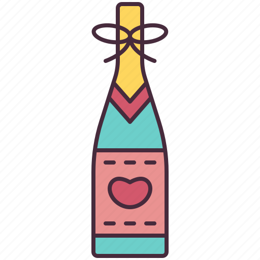 Champagne, love, valentines, lovely, alcoholic, drink, romantic icon - Download on Iconfinder