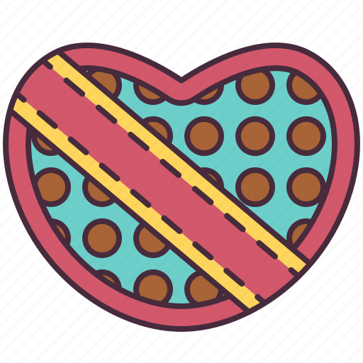 Chocolate, box, heart, valentines, surprise, celebration, package icon - Download on Iconfinder