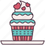 cupcake, dessert, bakery, heart, love, muffin, sweet, valentines 
